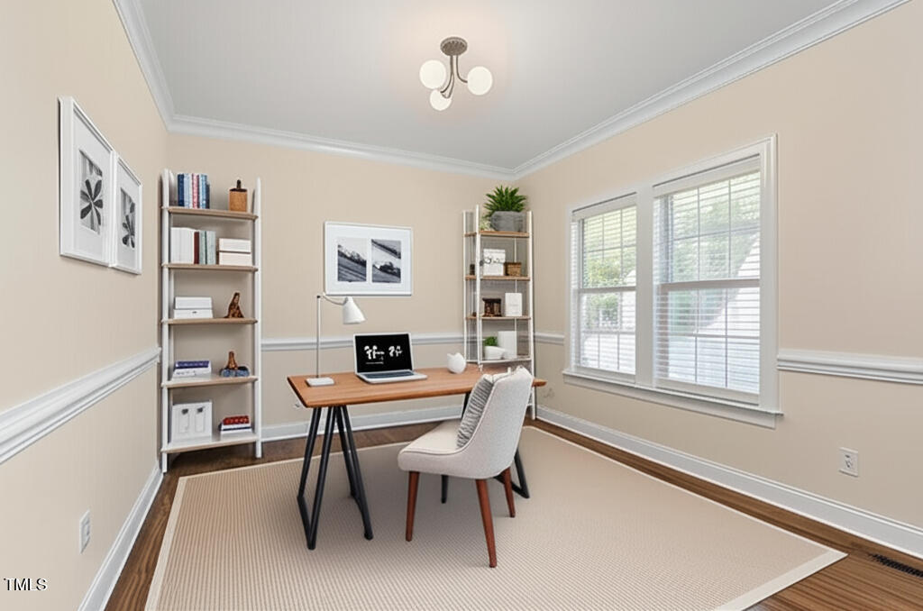 1817 Foxbrook Drive Raleigh, NC 27603 - Photo 7 of 61 a view of a workspace with furniture and a window