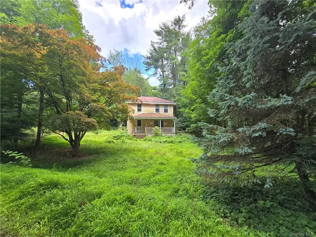 a view of a backyard