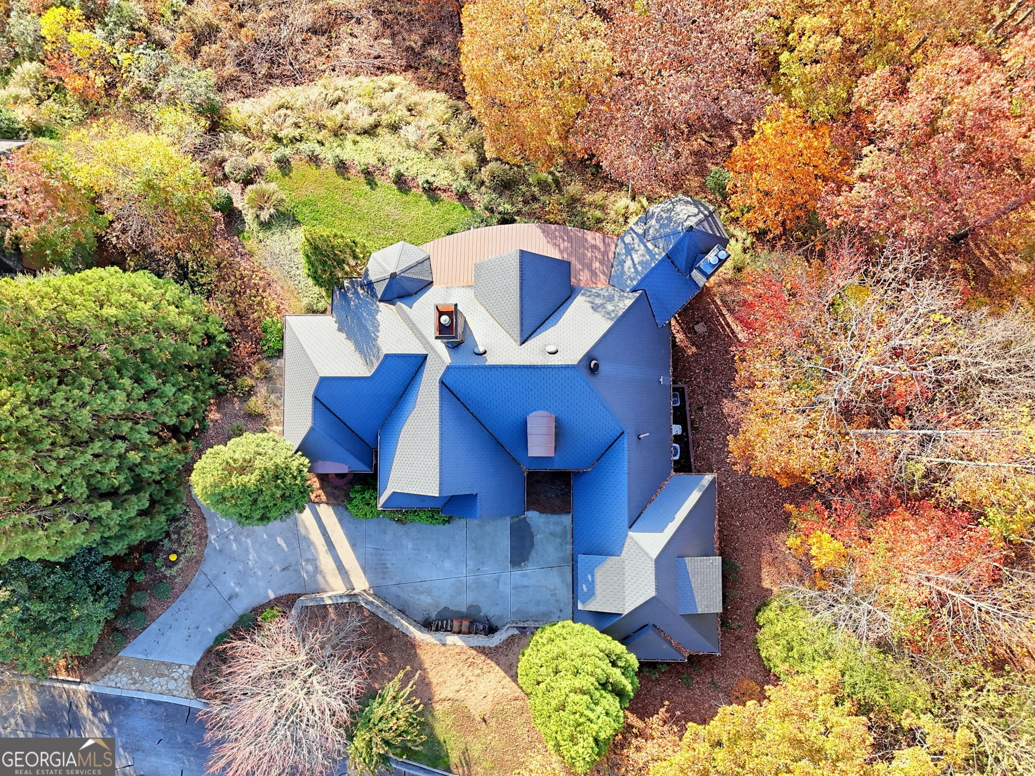 689 Waterfall Drive Clayton, GA 30525 - Photo 102 of 108 an aerial view of a house with a yard basket ball court and outdoor seating