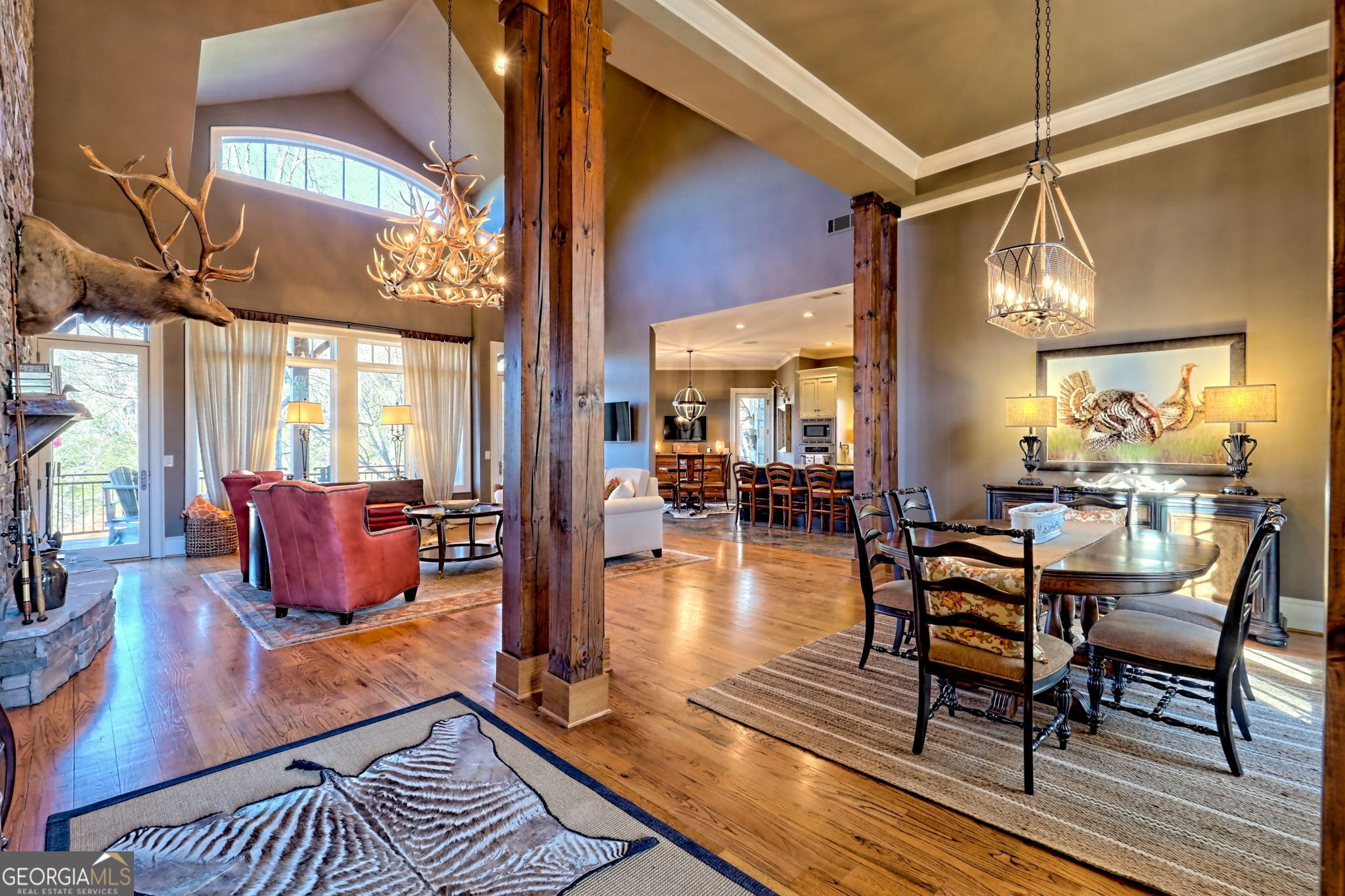 689 Waterfall Drive Clayton, GA 30525 - Photo 3 of 108 a living room with fireplace furniture and a wooden floor