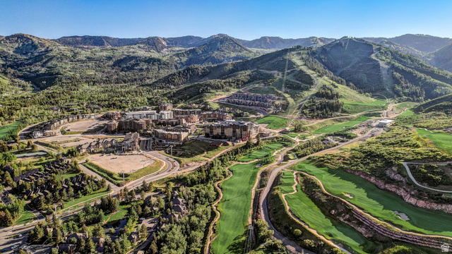 2417 West High Road, Unit 2515 Park City, UT 84098 - Photo 53 of 67 Aerial view of property's location featuring a mountain backdrop and a local golf course
