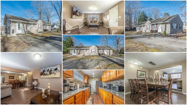 a view of a living room and kitchen