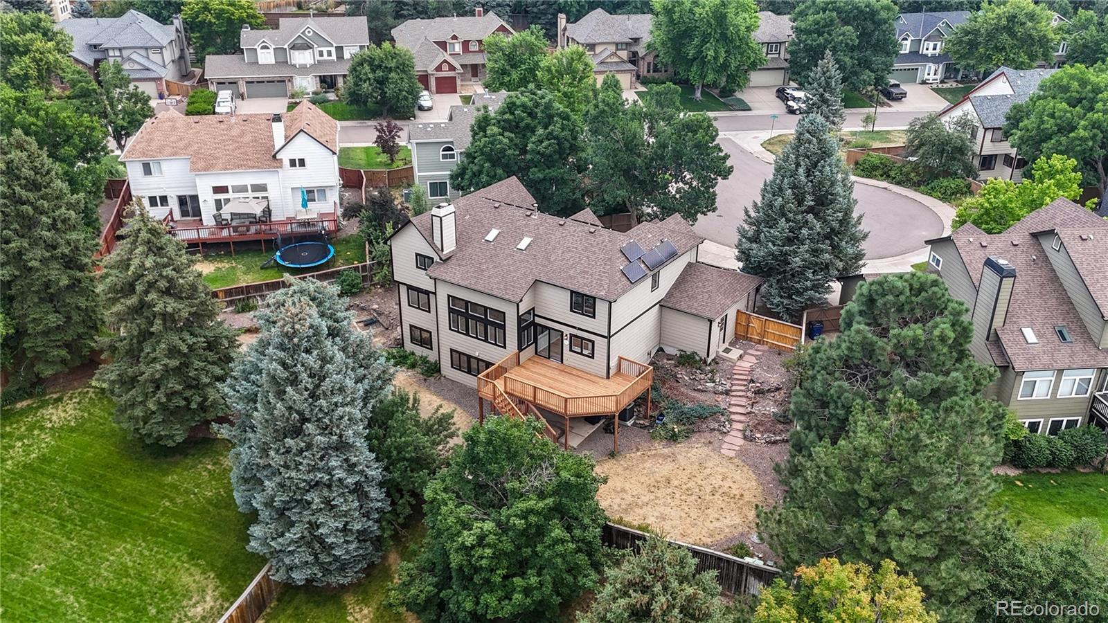 6265 Cornell Court Highlands Ranch, CO 80130 - Photo 35 of 41 an aerial view of a house with a garden