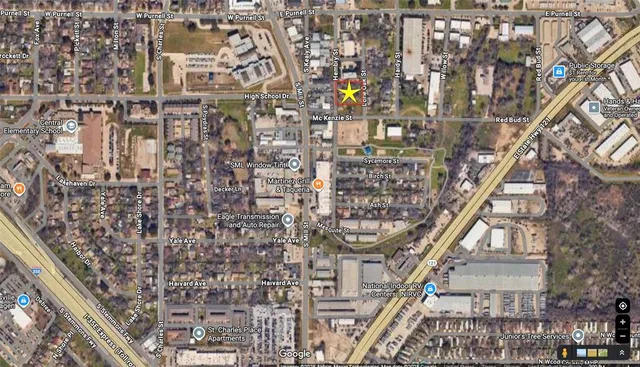 a large building with a street