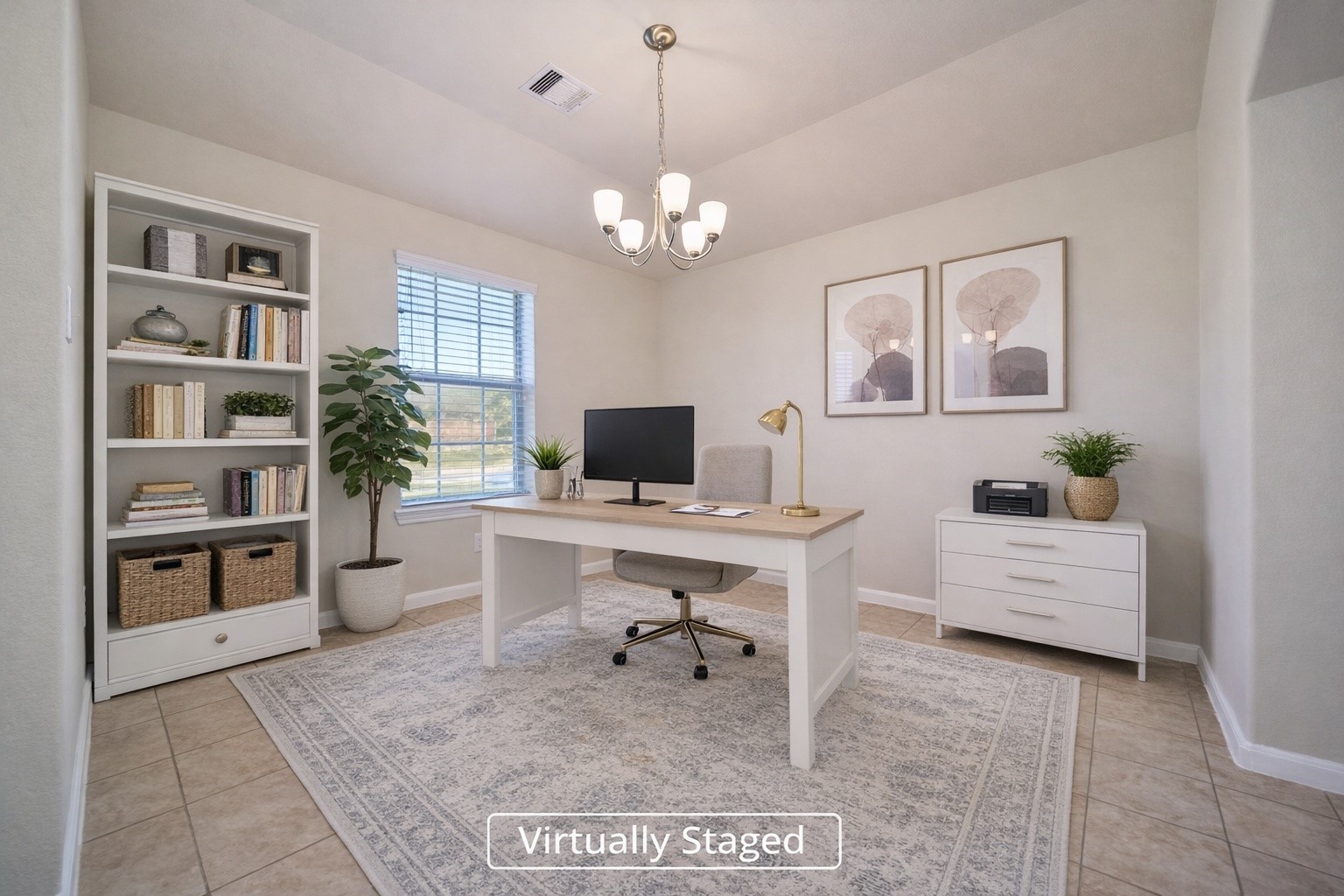 19134 Painted Boulevard Porter, TX 77365 - Photo 7 of 34 a living room with furniture a chandelier and a flat screen tv