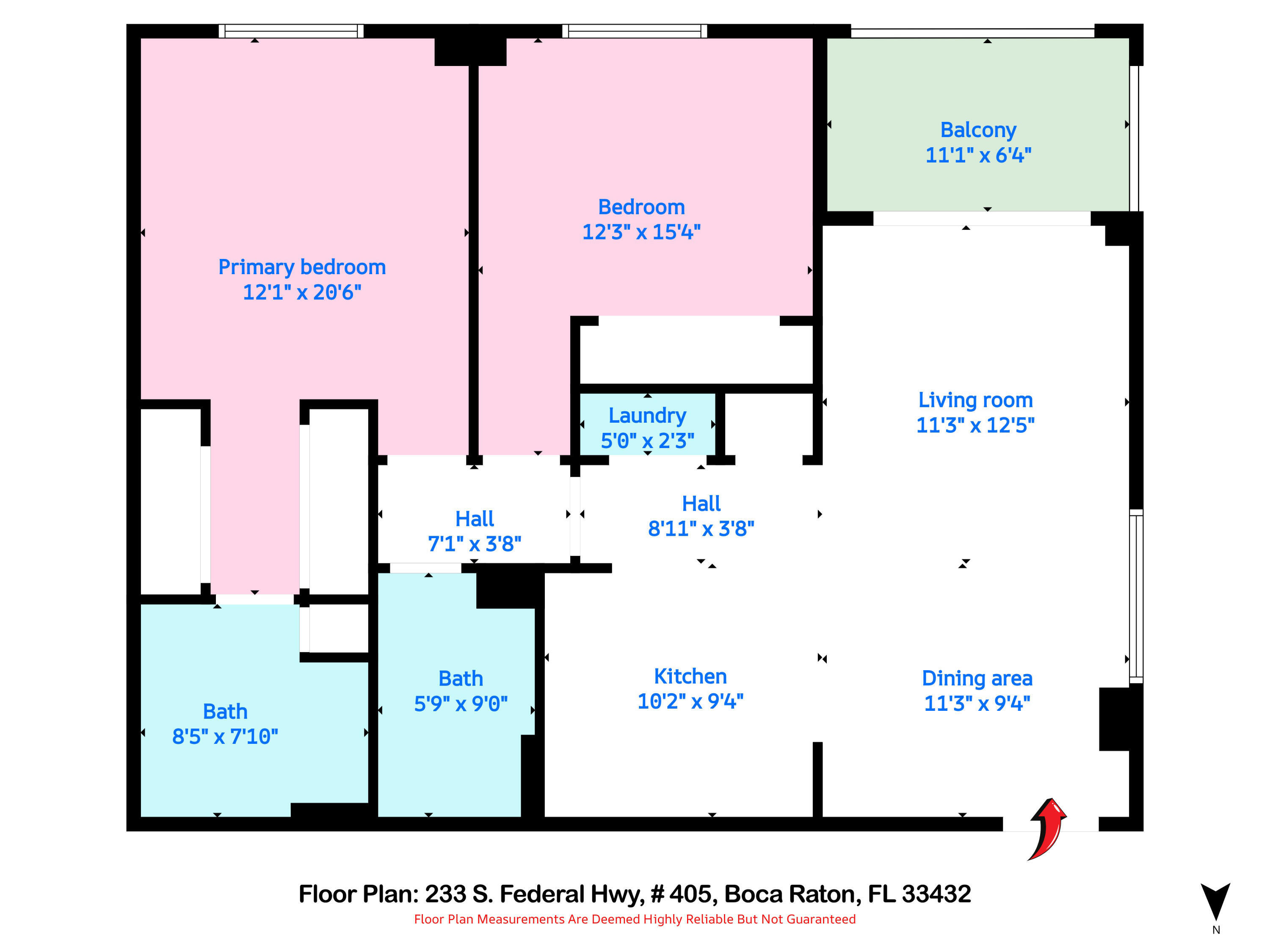 233 South Federal Highway, Unit 425 Boca Raton, FL 33432 - Photo 49 of 49 2 Floor Plan