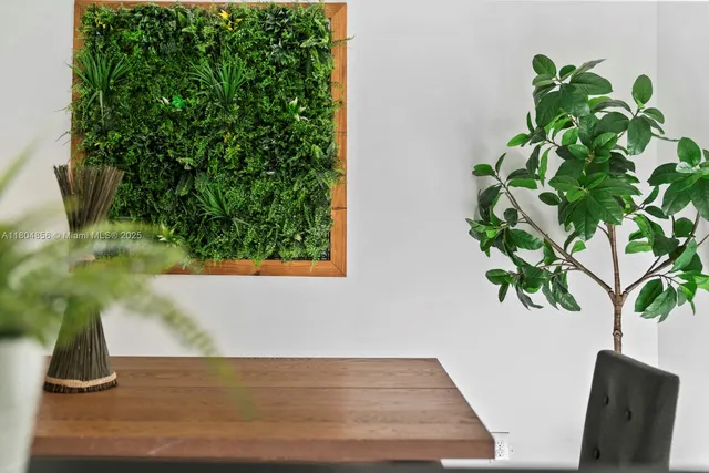 a view of a potted plant with a sink