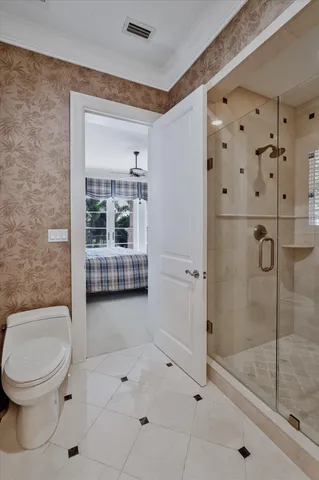 an aerial view of a house with swimming pool