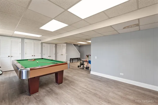 a room with table and chairs