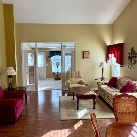 a living room with furniture and a couch
