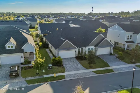 an aerial view of a house