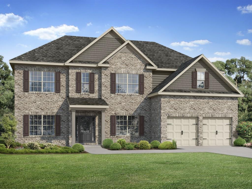 3293 Lions Ruby Lane Atlanta, GA 30349 - Photo 1 of 1 a front view of a house with a garden and plants