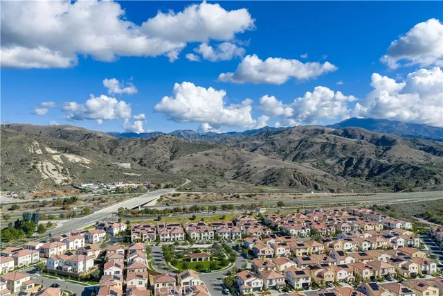 an aerial view of a city