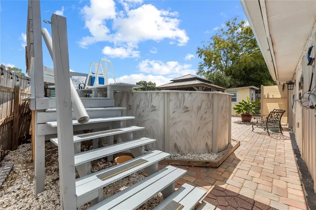 a view of a house with patio