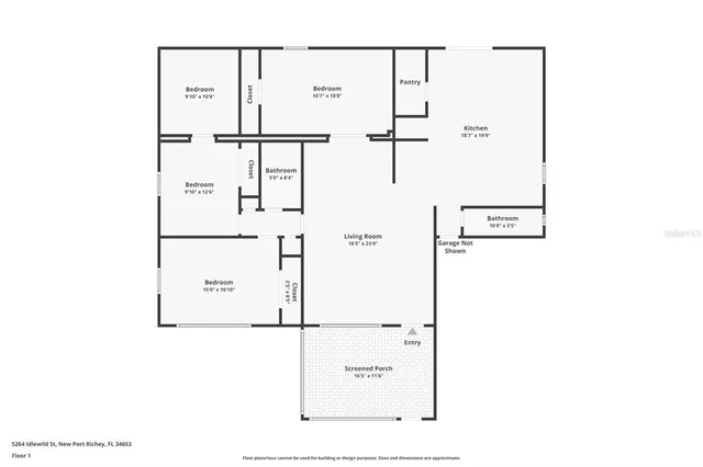 an aerial view of a house with garden space and street view