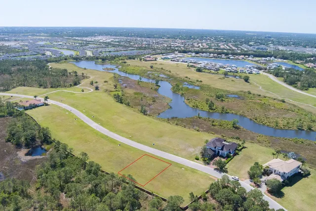an aerial view of a swimming pool