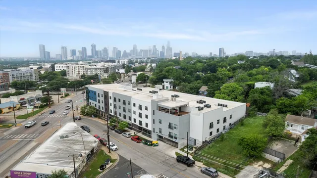 a view of a city from a terrace