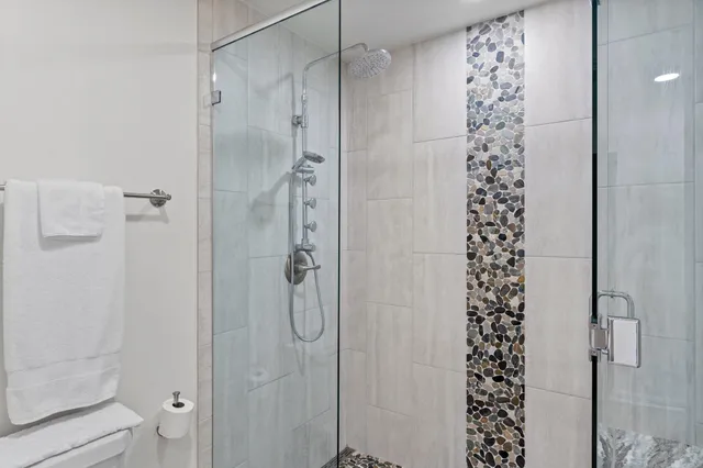 a bathroom with a shower