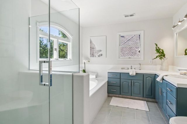 a outdoor space with patio furniture and potted plants