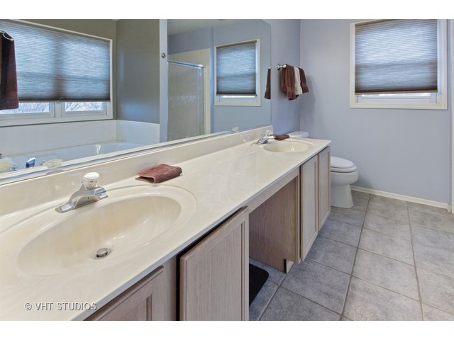1909 Olde Mill Road Plainfield, IL 60586 - Photo 8 of 15 a bathroom with a sink and a mirror