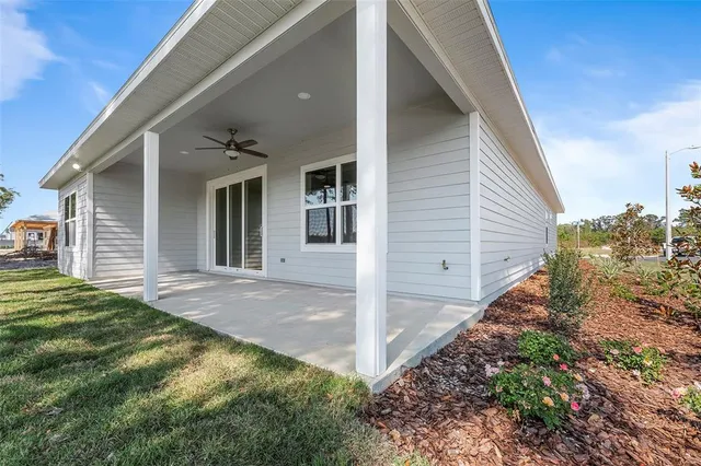 a view of a backyard of house