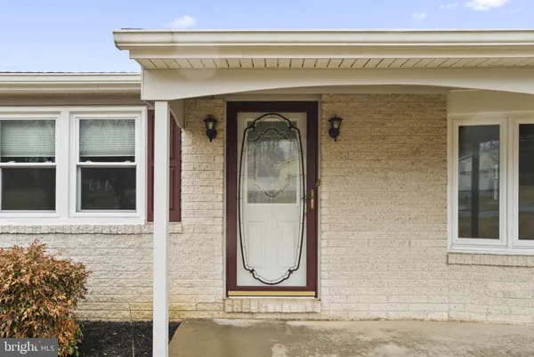 a view of a wooden door