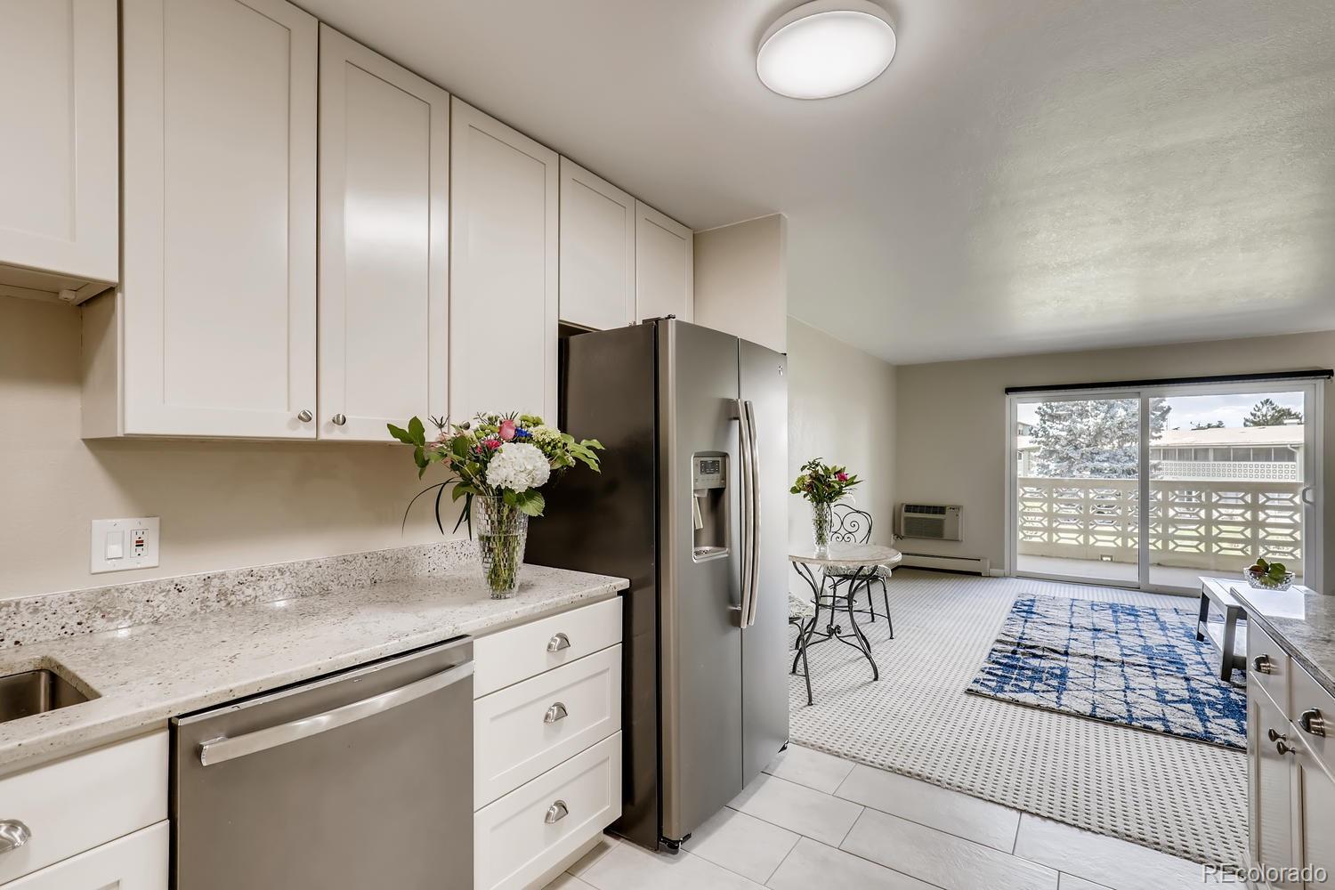 9340 Center Avenue, Unit 6B Denver, CO 80247 - Photo 16 of 40 a kitchen with a refrigerator and a stove