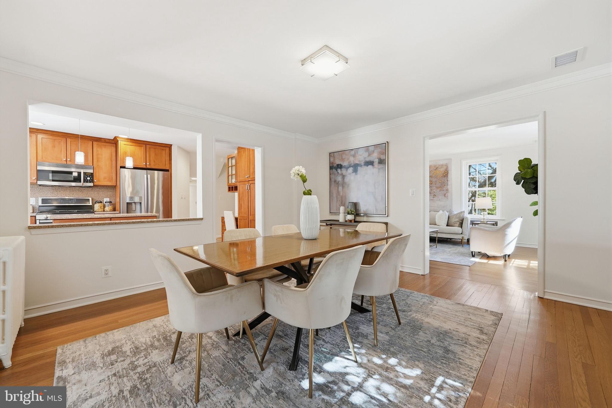 4600 Reno Road Northwest Washington, DC 20008 - Photo 11 of 60 View to kitchen and living room