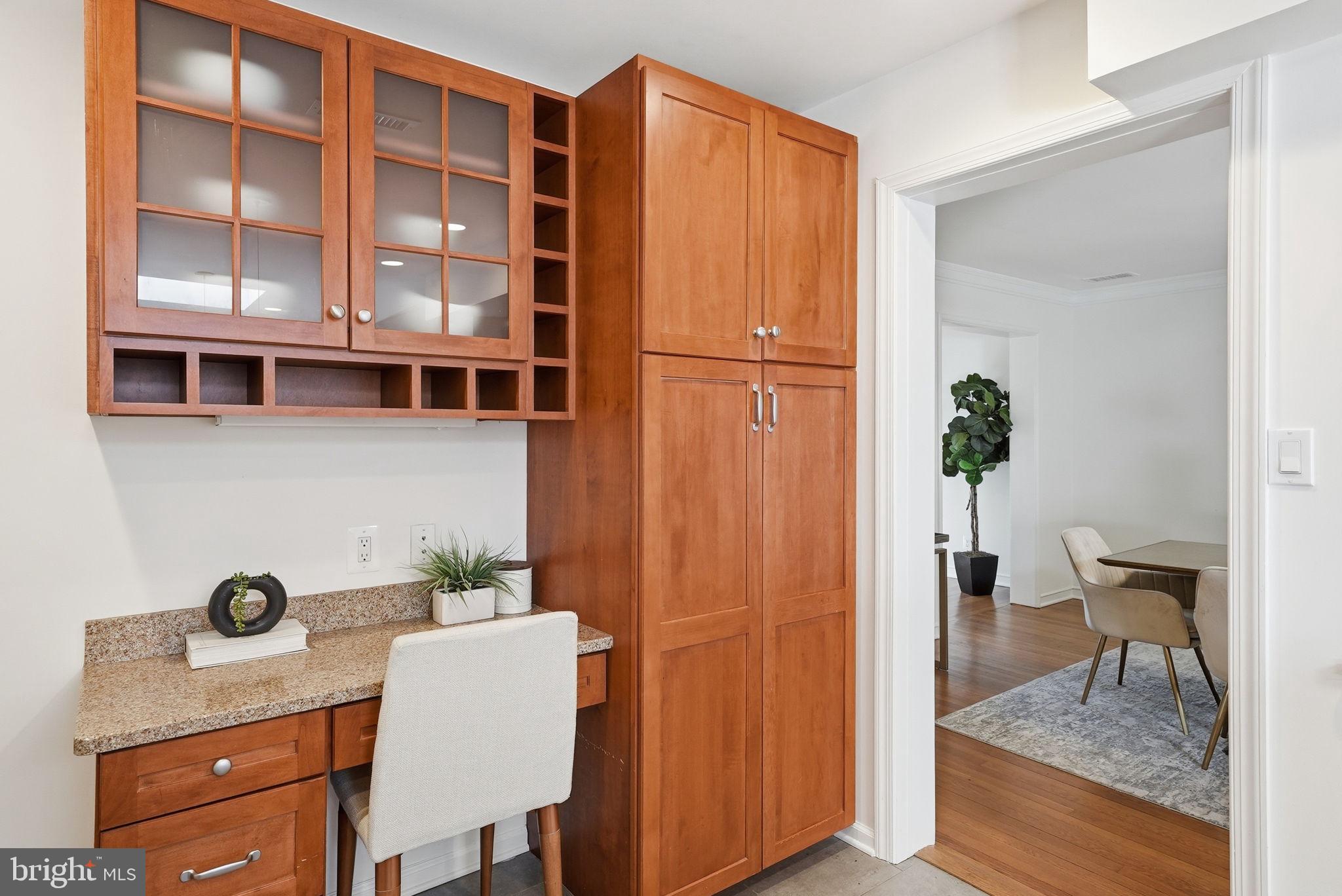 4600 Reno Road Northwest Washington, DC 20008 - Photo 14 of 60 Convenient kitchen desk, pantry