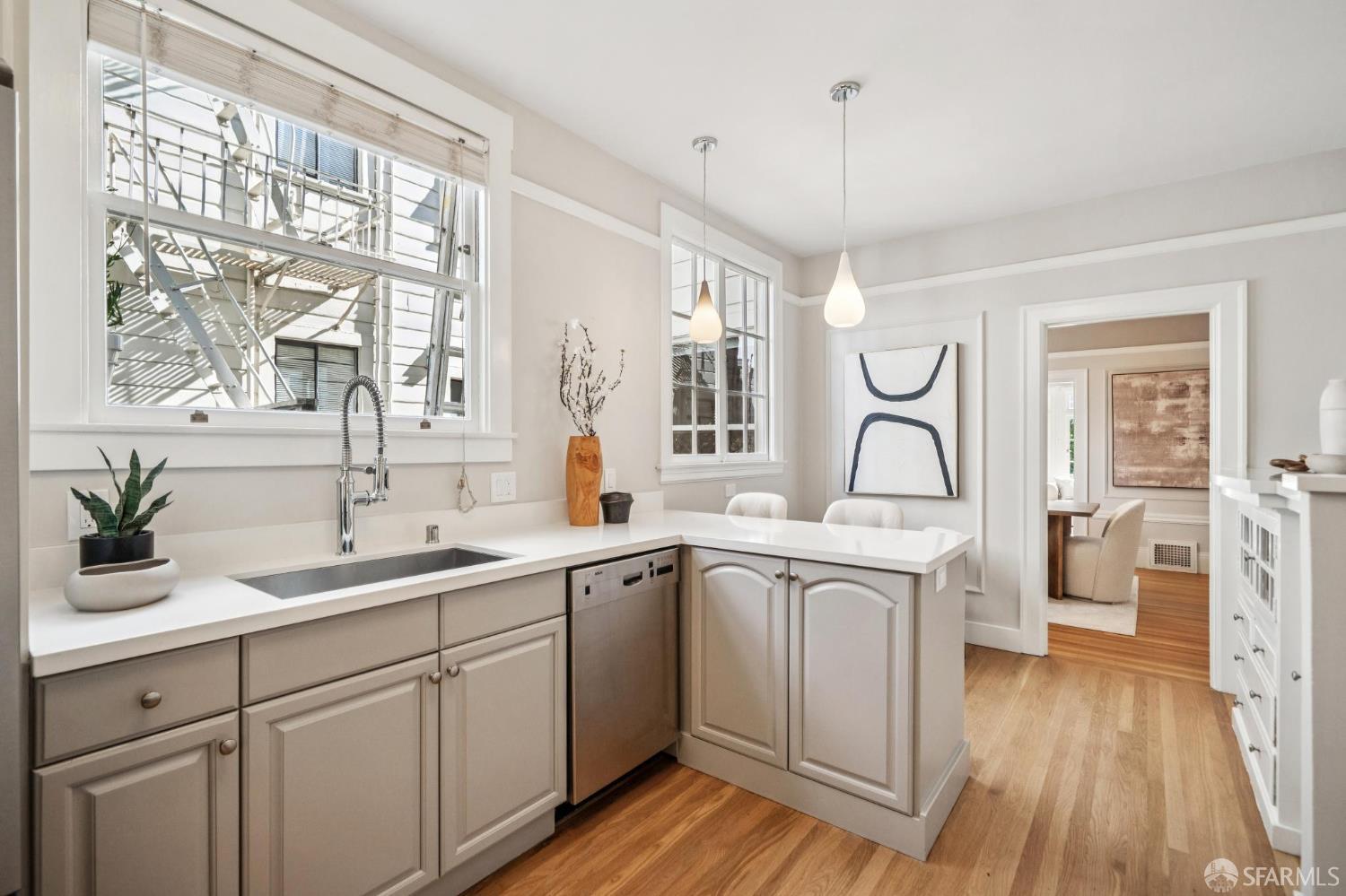 2522 Chestnut Street San Francisco, CA 94123 - Photo 23 of 34 a view of a kitchen sink and a window