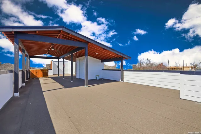 a view of a terrace with outdoor space