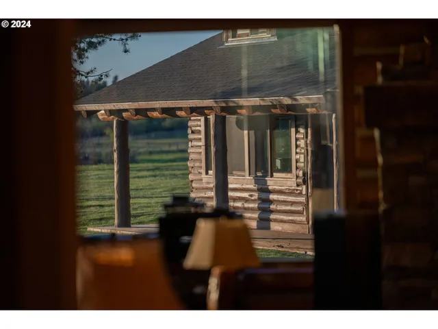 a view of swimming pool with lawn chairs and plants