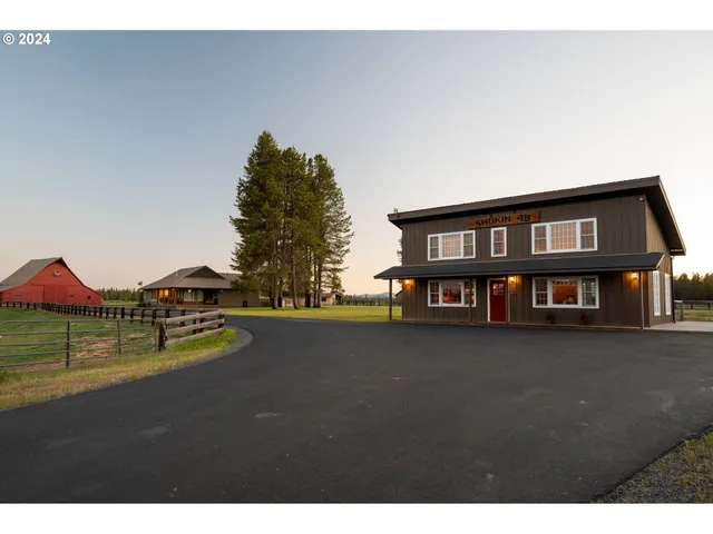 a black and white building with windows