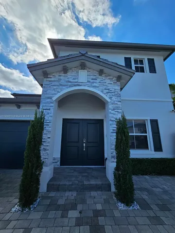 a front view of a house