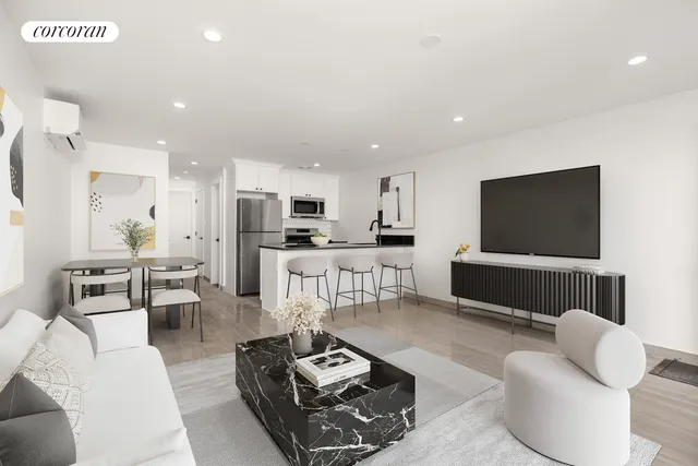 a bedroom with bed and wall painting