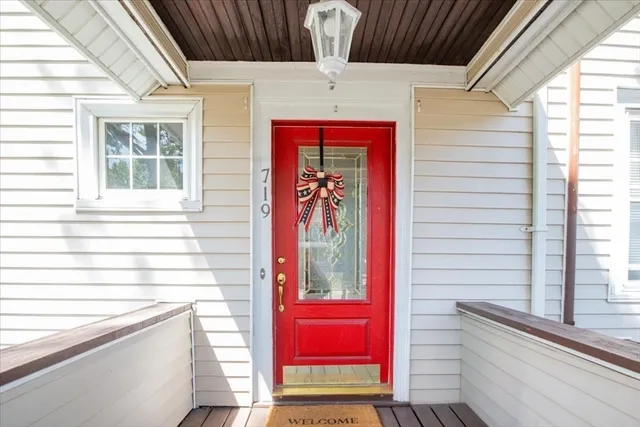 a view of a door of the house