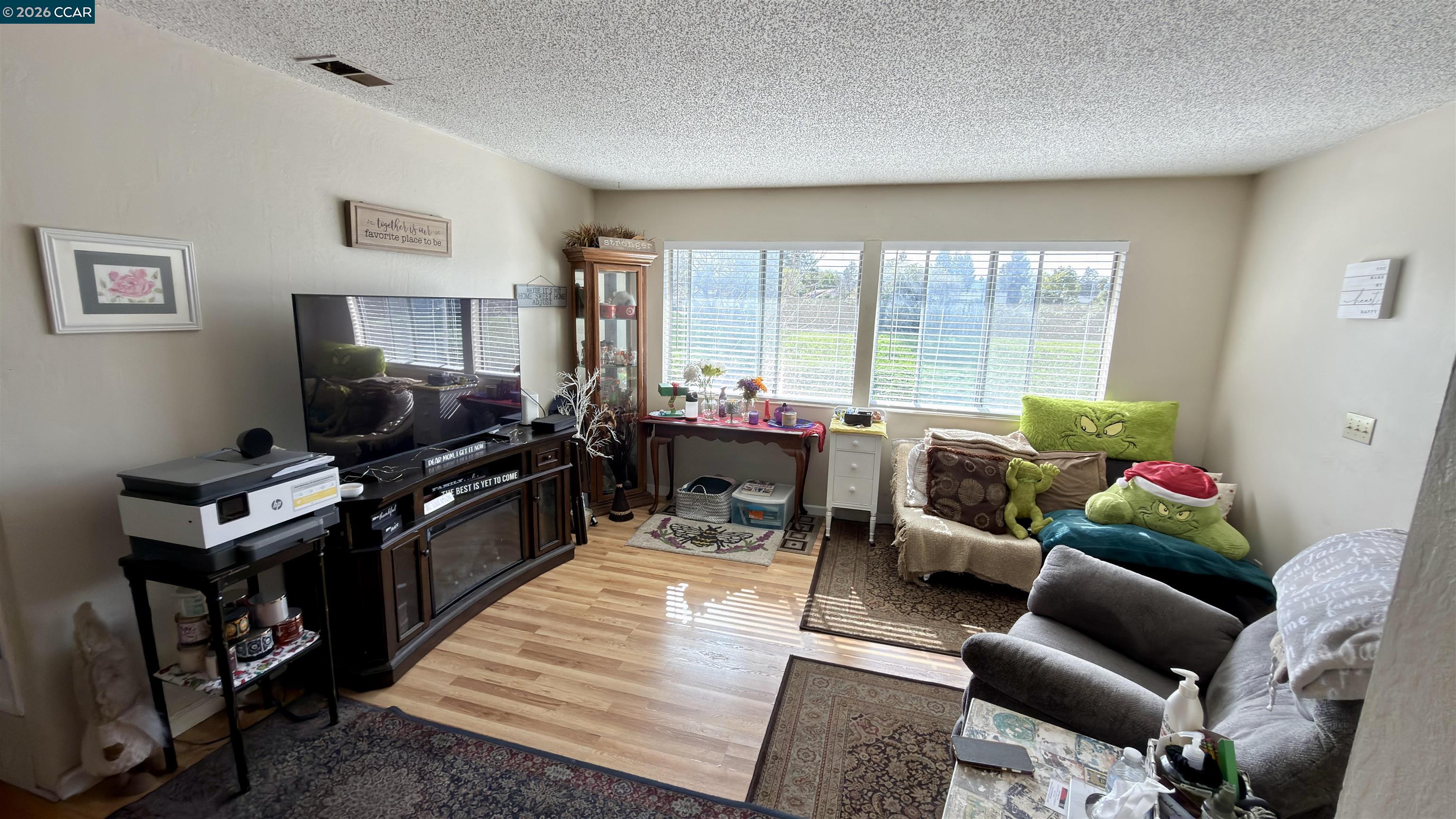 1360 Del Rio Court, Unit 4 Concord, CA 94518 - Photo 7 of 19 a living room with furniture a flat screen tv and a floor to ceiling window