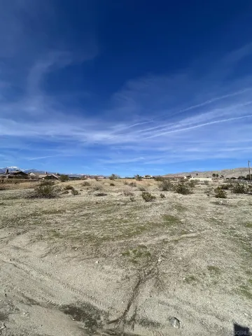 a view of a dry yard with wooden fence