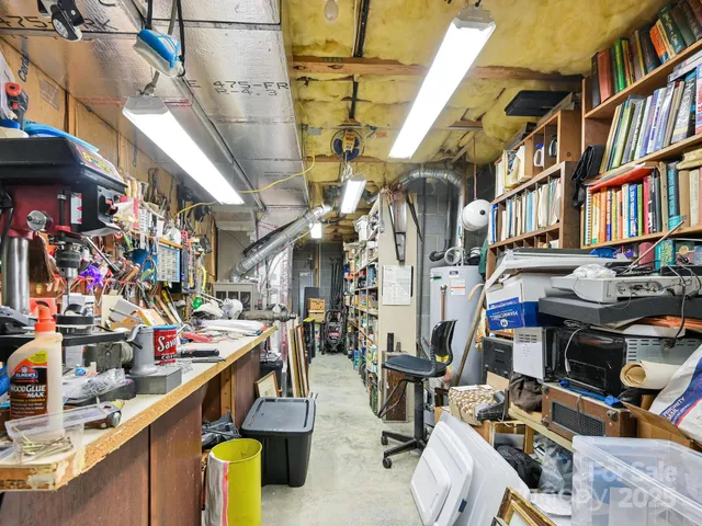 a car parked in a garage