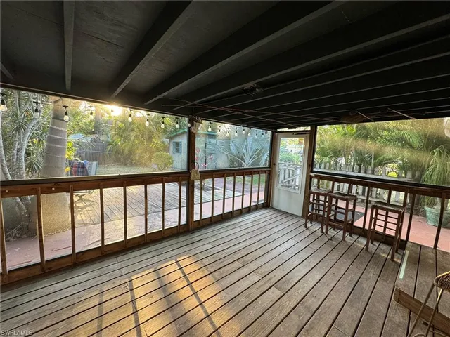 a view of wooden deck