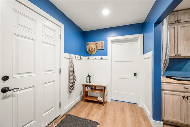 a view of a garden with a building in the background