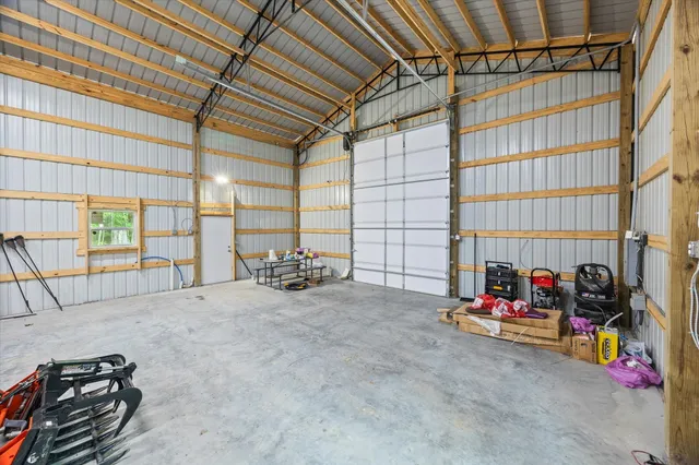 a view of car parked in garage