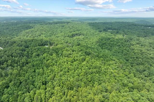 a view of a field with an outdoor space