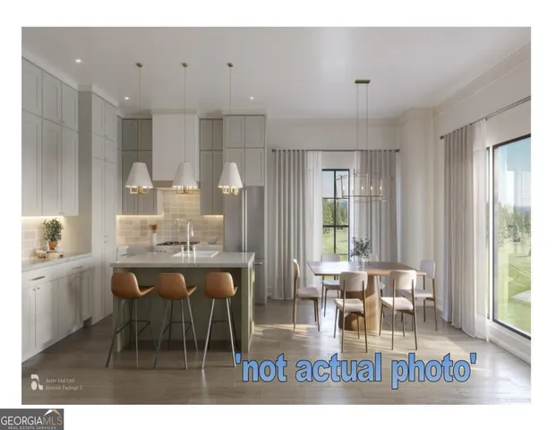 a view of dining table chairs and window