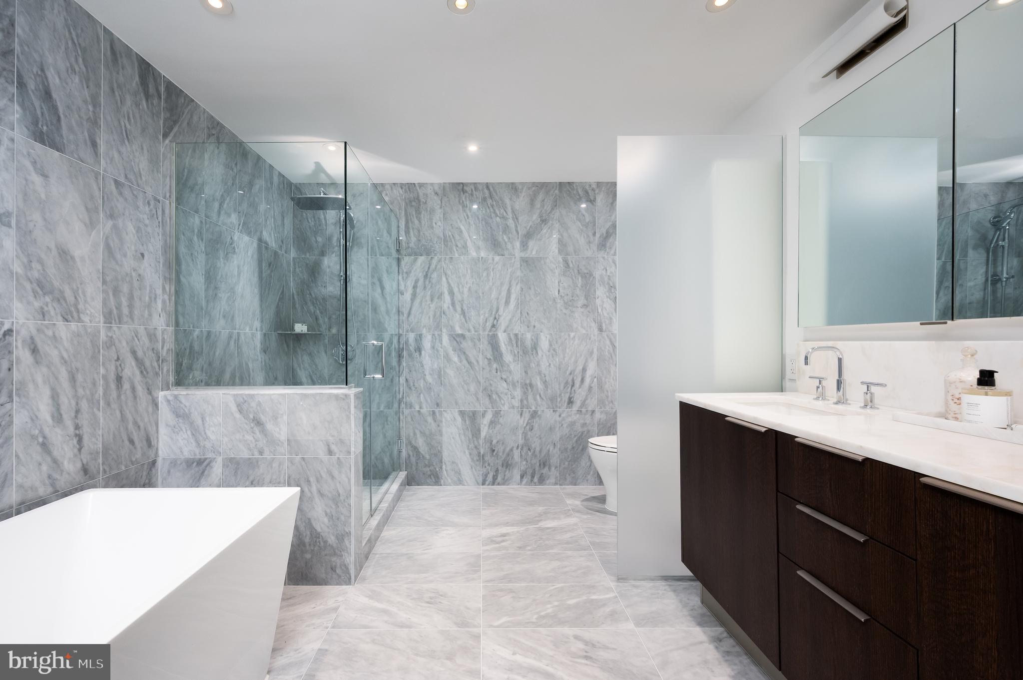 45 Sutton Square Southwest, Unit 306 Washington, DC 20024 - Photo 21 of 45 Primary Bath w Dual Vanity & Soaking Tub