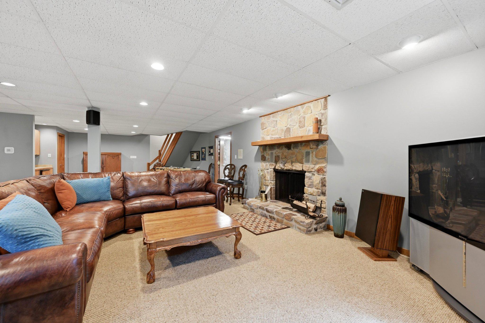 1168 Skelp Level Road Downingtown, PA 19335 - Photo 54 of 80 Cozy basement retreat with wood burning fireplace.