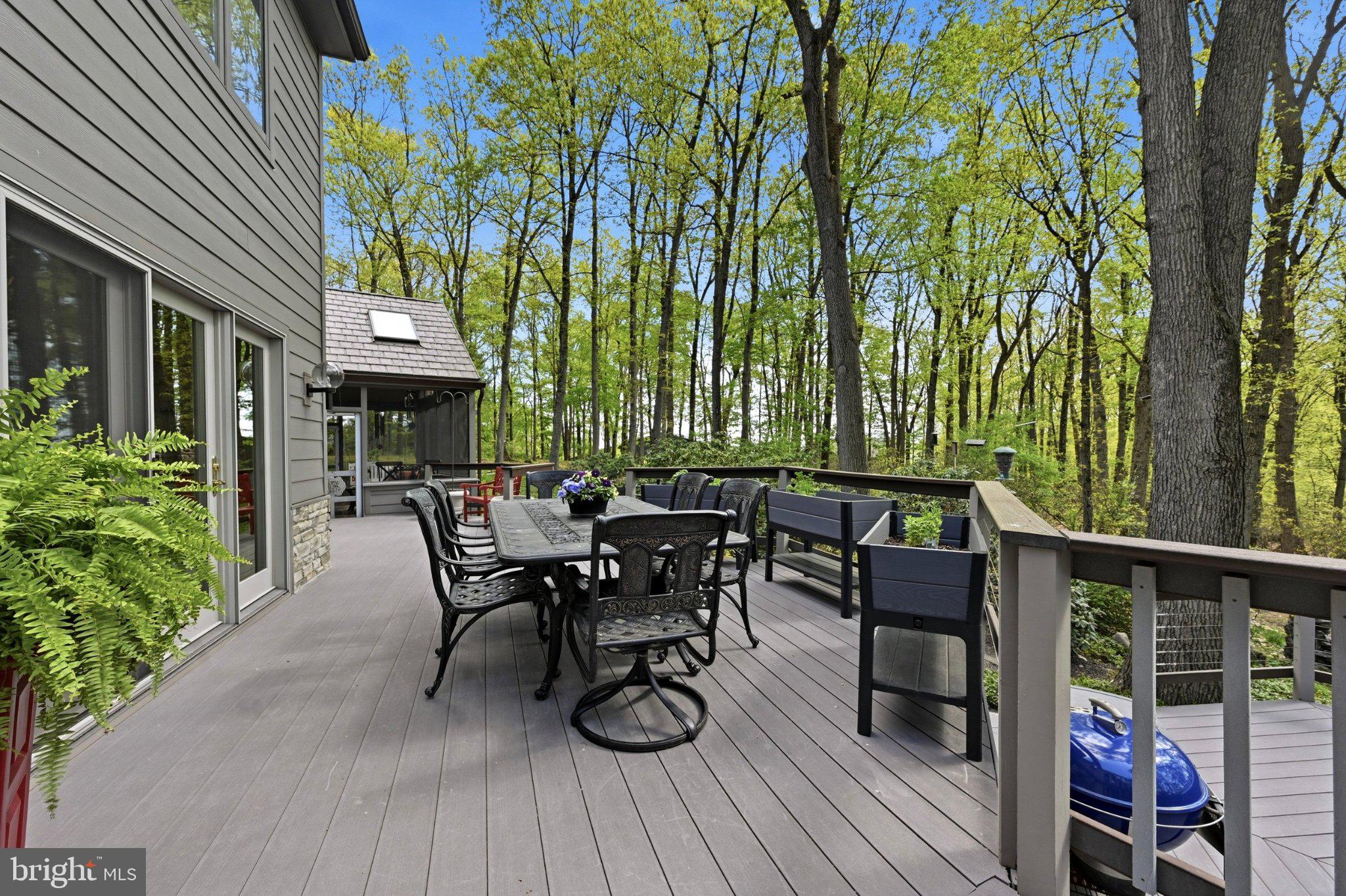 1168 Skelp Level Road Downingtown, PA 19335 - Photo 71 of 80 Serene deck nestled in lush greenery.