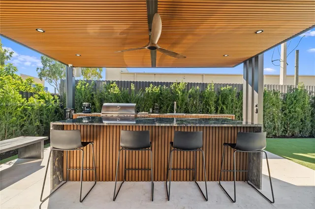 a view of swimming pool with a yard