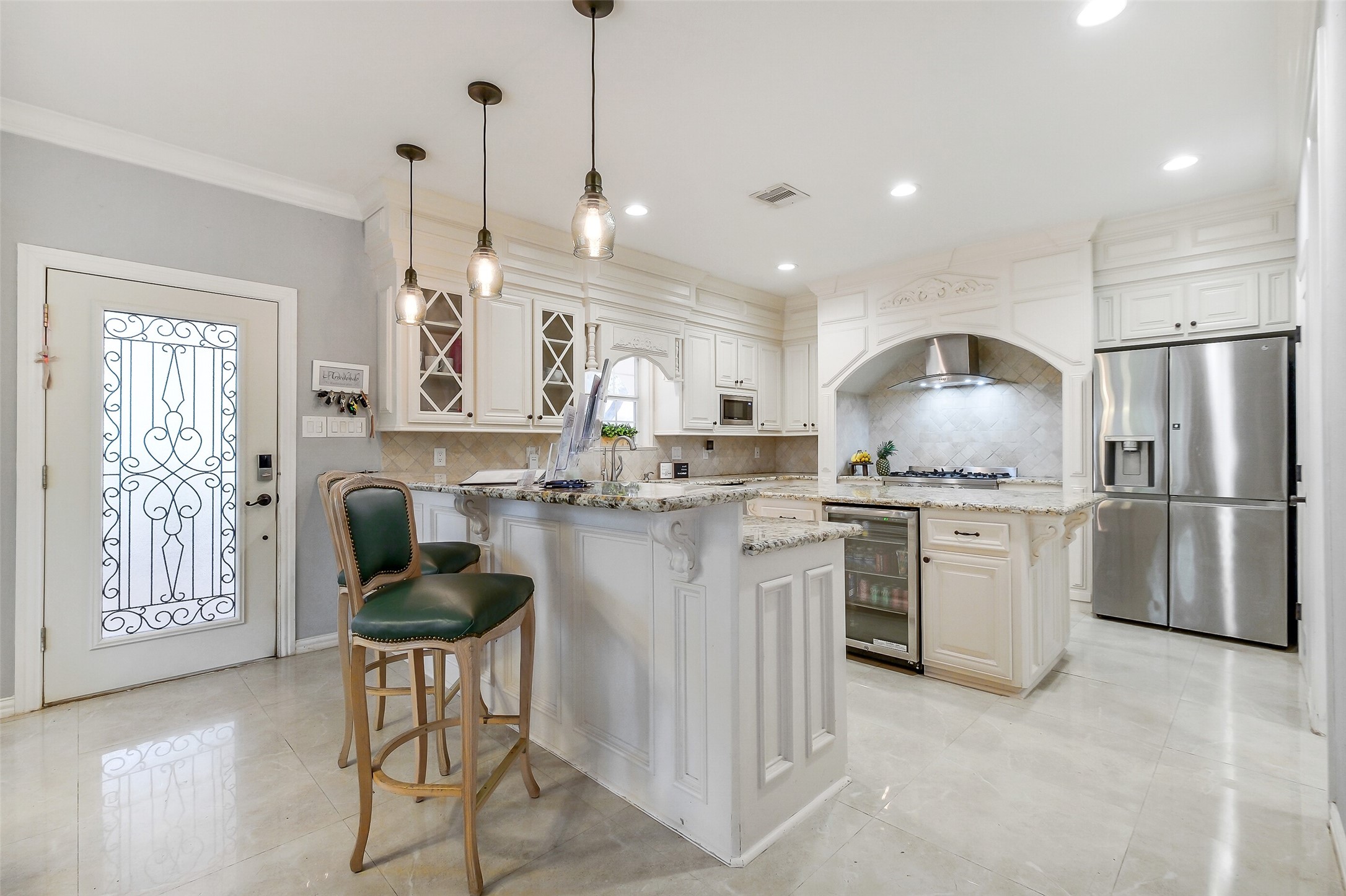 1347 Seidel Road Brookshire, TX 77423 - Photo 8 of 50 Useful kitchen island with a beverage fridge.