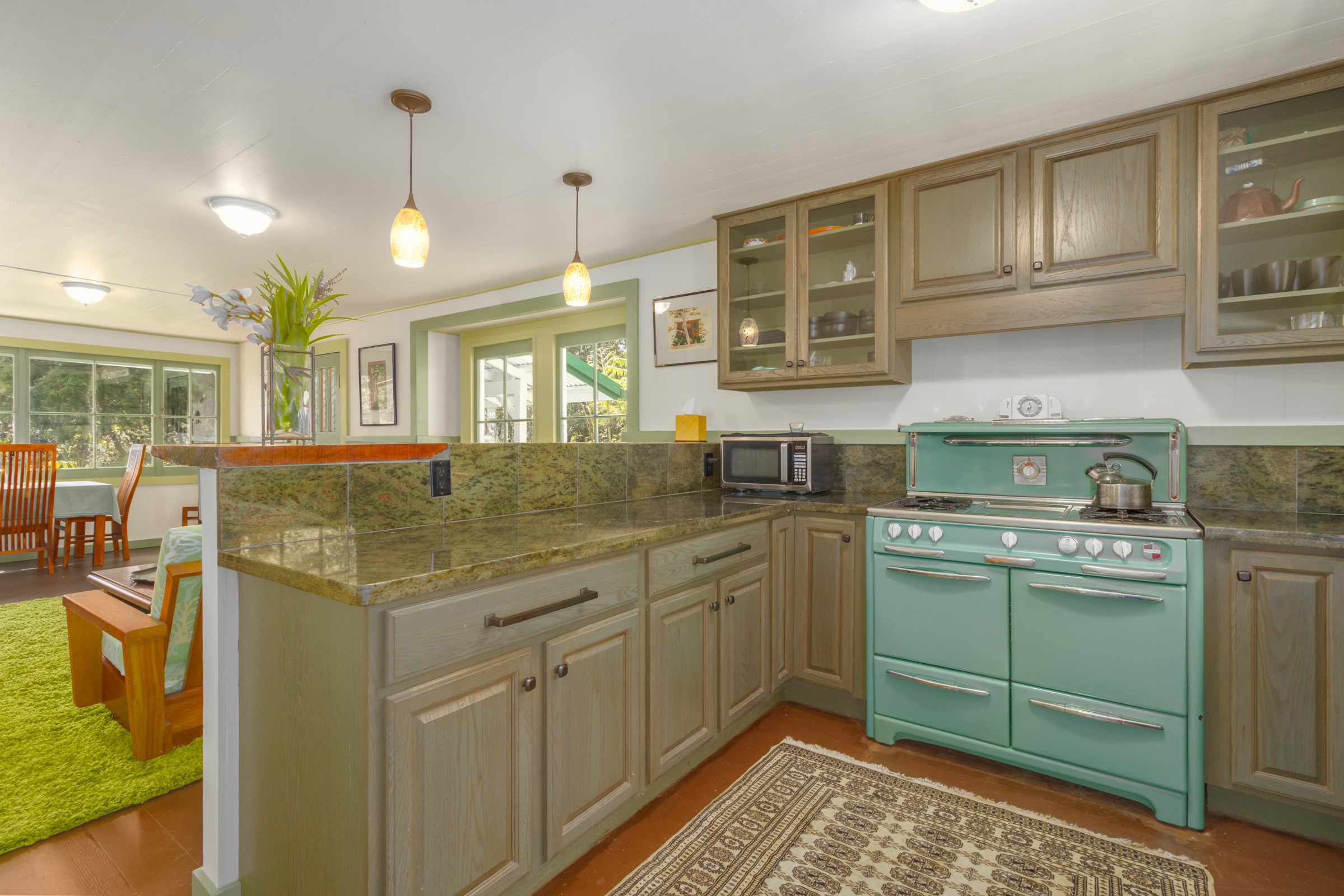 19-4035 Wright Road Volcano, HI 96785 - Photo 3 of 25 a kitchen with a stove and a sink